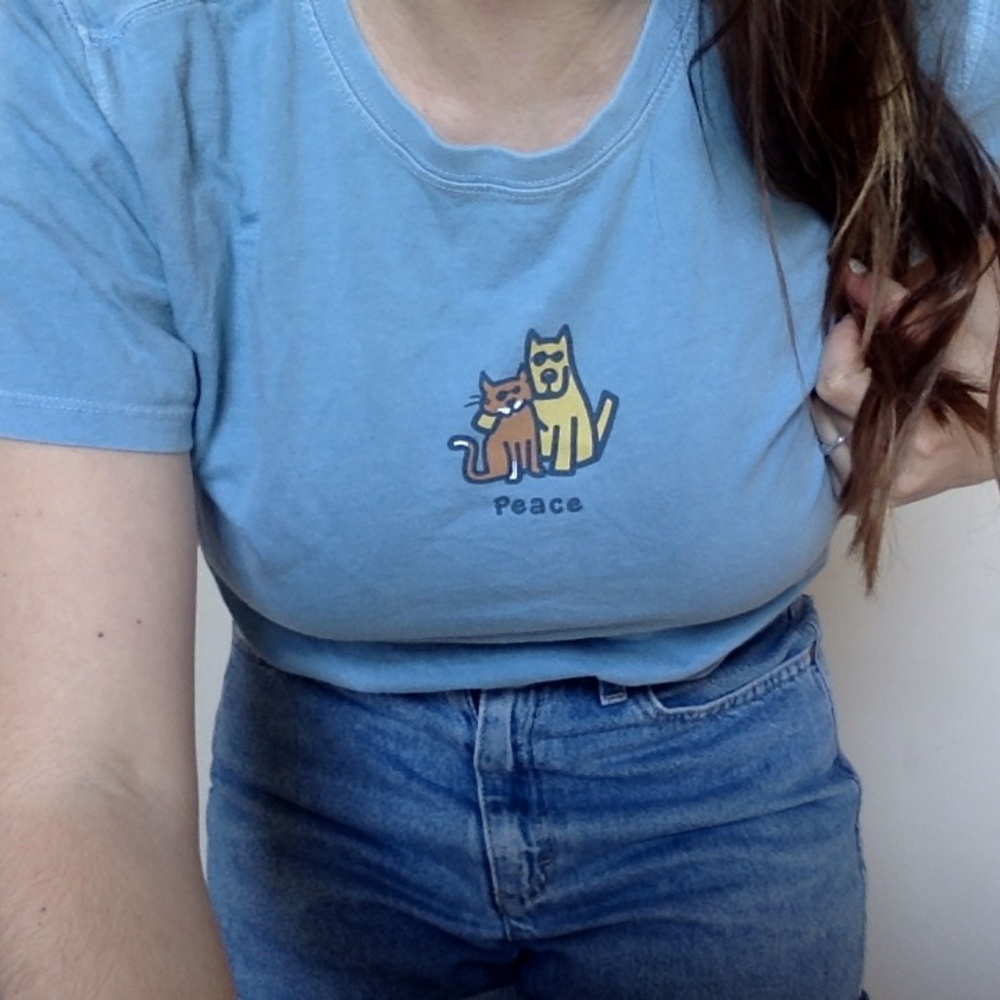Peace blue crop Top! - Picture 5 of 7